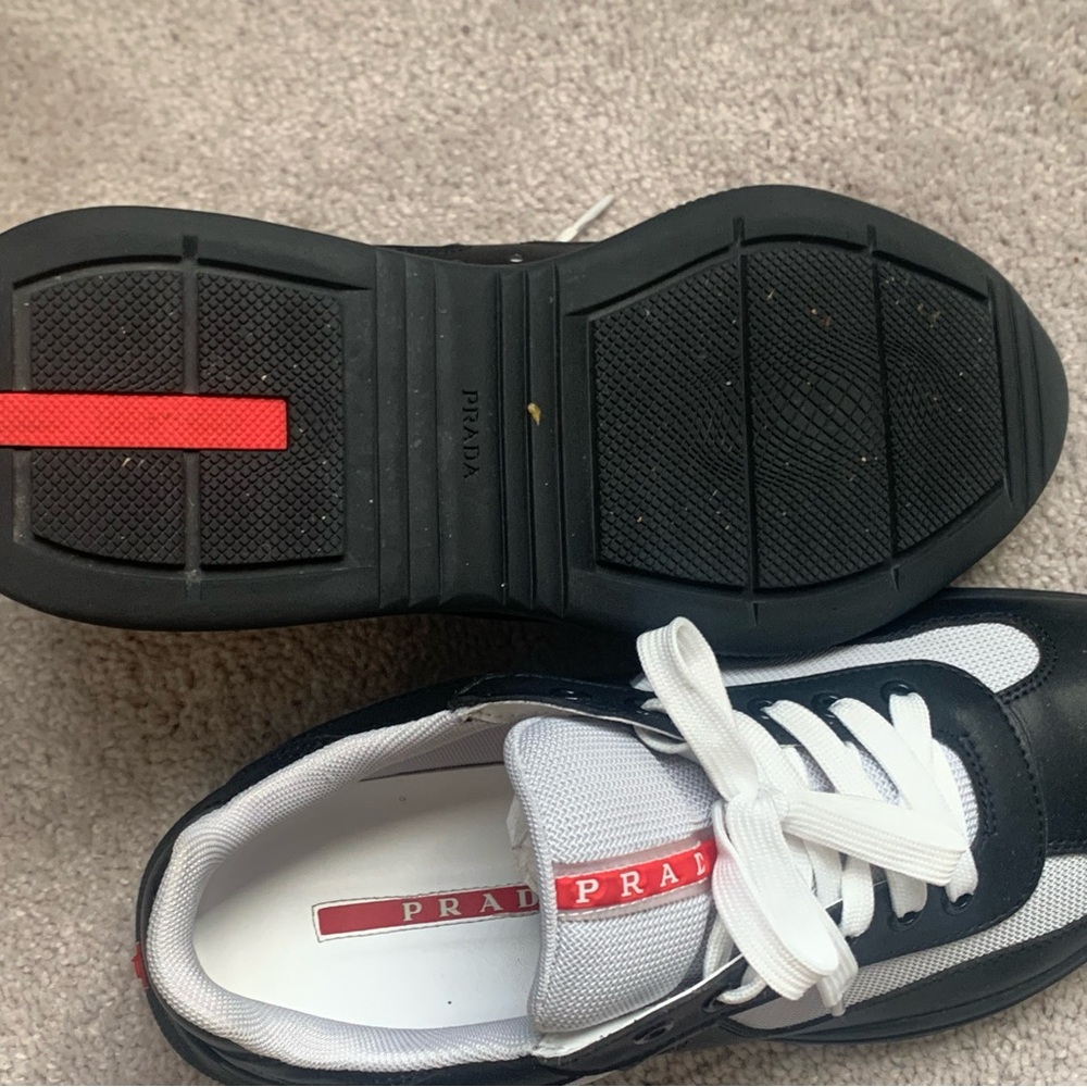 Prada Black and White Low-Top Sneakers - Picture 3 of 4